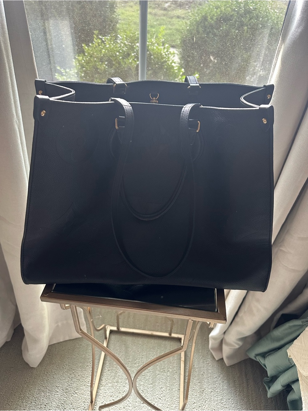 Louis Vuitton Black Embossed Monogram Tote - Picture 6 of 11
